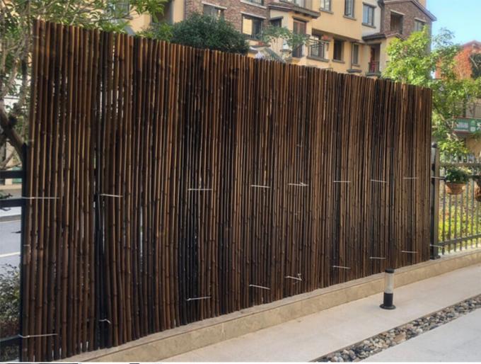 Natural Bamboo Fence Panels Garden & Farm Barrier Black & Yellow 0