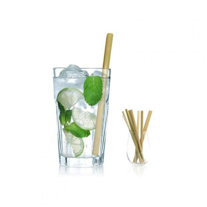 100% Natural Rattan Reusable Biodegradable Disposable Drinking Glasses Bamboo Straws 0
