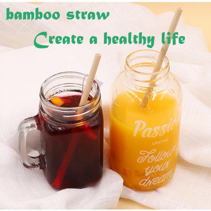 100% Natural Rattan Reusable Biodegradable Disposable Drinking Glasses Bamboo Straws 3