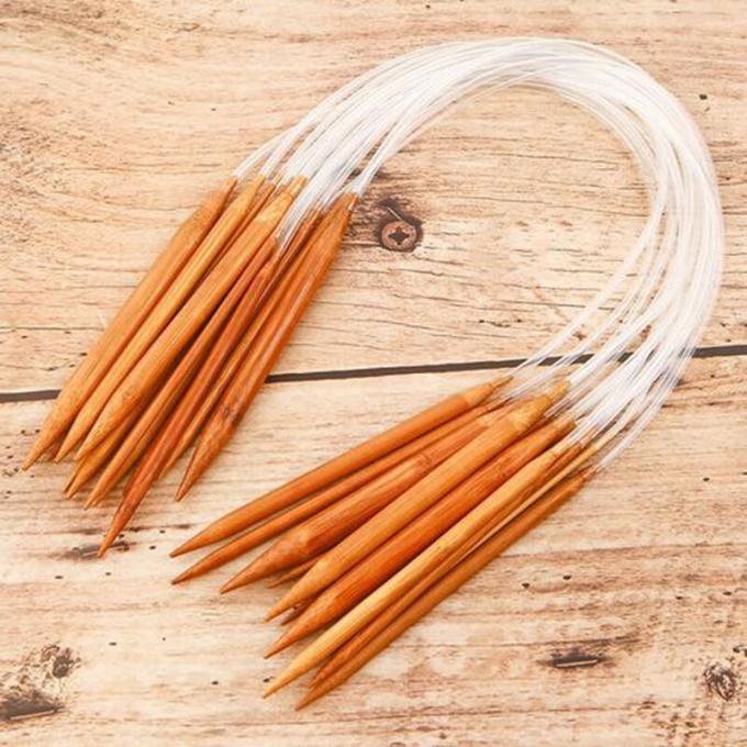 Bamboo Knitting Needles Set Circular Wooden Knitting Needles With Colorful Plastic Cable For DIY 2