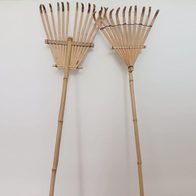Factory Hot Sales Garden Bamboo Rake Farm Tool Bamboo Frame Leaf Collector Garden Leaf Rakes 0