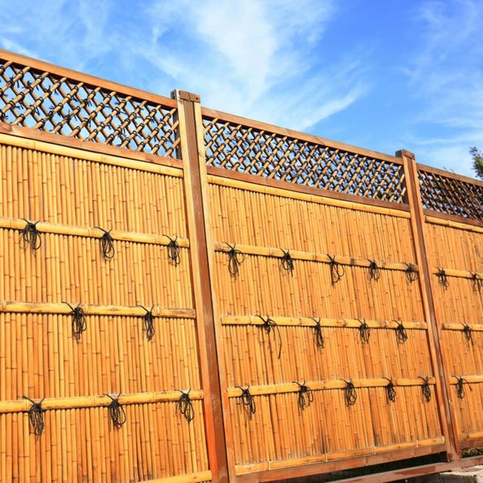 Natural Bamboo Slat Screening Eco-Friendly Privacy Slat Fence Bamboo Screen Panel Roll For Balcony Wind Protection 1