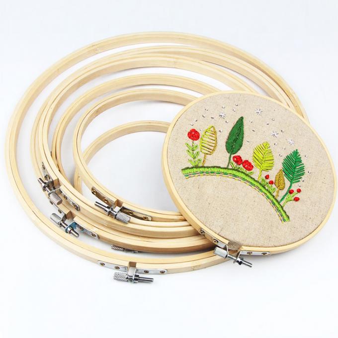 Wholesale Bamboo Circle Cross Stitch Frame Embroidery Hoops Set 0