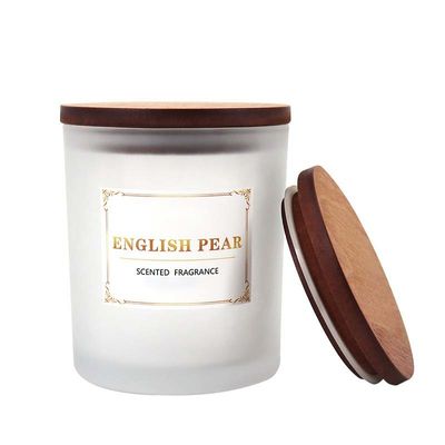 8.5cm Bamboo Lids Leak Proof Candle Jars With Colorful Silicon Ring Size Customized