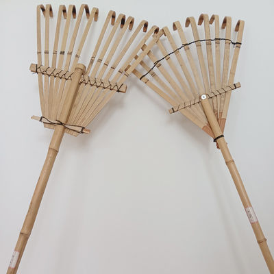 9 Tine 120cm Bamboo Rake Handmade Eco Friendly Garden Rakes Harrow