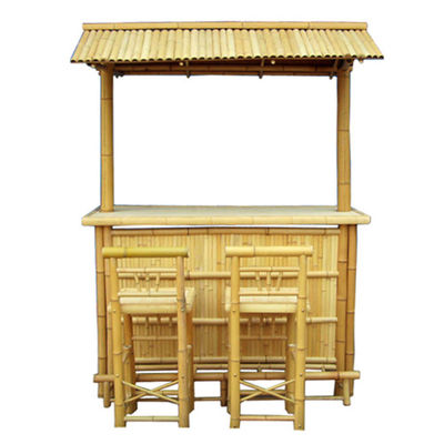 Bamboo Tiki Bar Tropical Outdoor Bar with Thatched Roof for Backyard & Parties