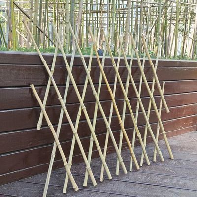 সম্প্রসারণযোগ্য বাঁশের খুঁটির বেড়া 2-8ft উচ্চতা কাস্টম আকারের বহিরঙ্গন সজ্জা