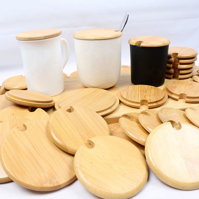 Custom Bamboo Raw Material Bamboo Lids with Silicone Seal Ring for Glass Mason Jars