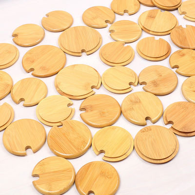 Custom Bamboo Raw Material Bamboo Lids with Silicone Seal Ring for Glass Mason Jars
