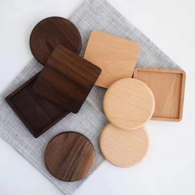 Natural Wooden Blank Bamboo Coasters For Mug Cup Anti Scratch Table Mat