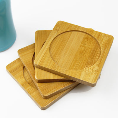 Coffee Tray Bamboo Wood Mat Dressed Natural Whisky Coaster For Drink