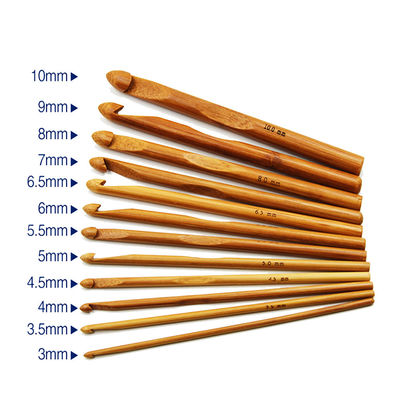 সুই বাঁশ একক মাথা সেলাই সরঞ্জাম হ্যান্ডেল crochet hook কার্বনযুক্ত বুনন