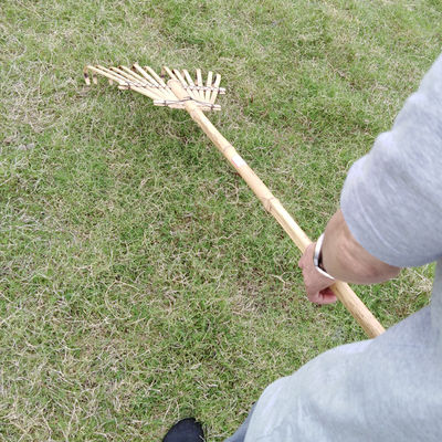 Light Weight Bamboo Gress Rake Garden Lawn Quick Assemble Leaf Rake 32cm