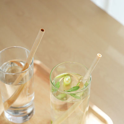 Biodegradable Bamboo Raw Material Organic Natural Fiber Straw Reusable Bamboo Drinking Straw with Cleaner