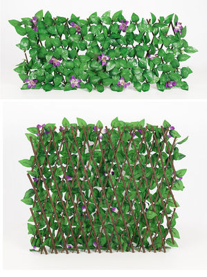 Decorative Plastic Green Plant Mat Panel Artificial Leaves Fence For Outdoor