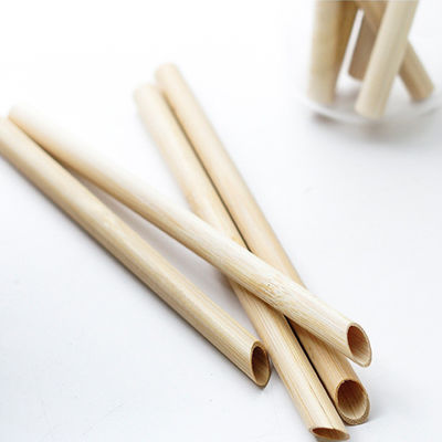 Reusable Natural Bamboo 19cm Disposable Bamboo Straws For Coffee Cocktail