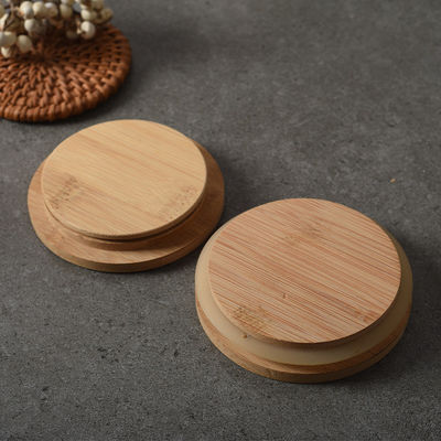 Leak Proof Customized Bamboo Lids For Wide Mouth Candle Jars Storage