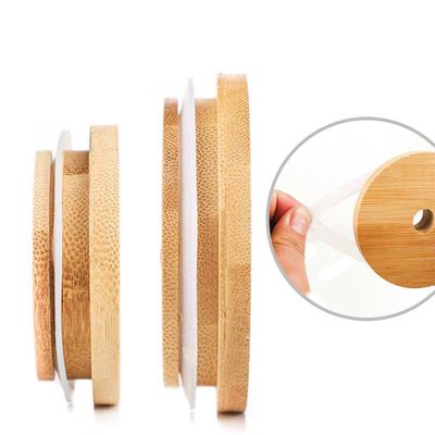 Silicon Circle Bamboo Jar Lid Leafproof For Glass Storage Jar Food Jar Kitchen Lids