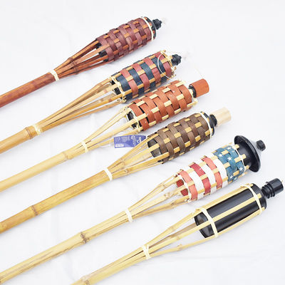110cm Outdoor Natural Bamboo Torch Citronella Torch For Garden Lighting, Luau Party