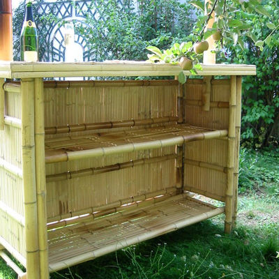 220x160cm Tiki Bar Bamboo Bench Bar With Waterproof Roof Chairs Outdoor