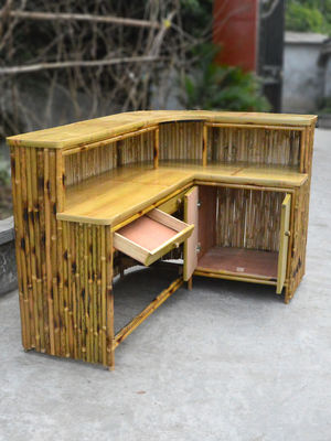 Tropical Cabana Party Outdoor Tiki Bar Bamboo Beach Tiki Bar With Stools Counters