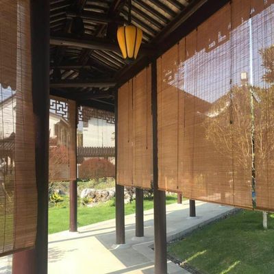 ইনডোর আউটডোর বাঁশ ম্যানুয়াল পেরগোলা রোলার blinds উইন্ডো সান ব্লেড গোপনীয়তা পর্দা