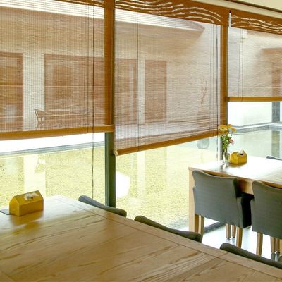 ইনডোর আউটডোর বাঁশ ম্যানুয়াল পেরগোলা রোলার blinds উইন্ডো সান ব্লেড গোপনীয়তা পর্দা