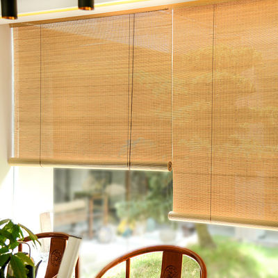 Customized Wooden Shades Bamboo Roller Blind Sunscreen 180*180cm For Home
