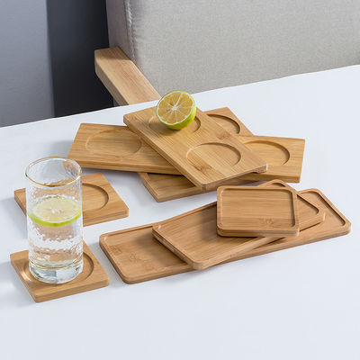 Custom Blank Bamboo Coasters For Drink Square Bamboo Wood Saucer Mat
