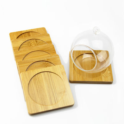 Bamboo Plant Saucer Blank Bamboo Coasters For 3.2 Inch Plant Pots Succulent Plants