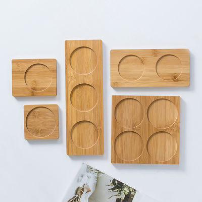 9cm Blank Bamboo Coasters Round Square Bamboo Plant Saucer European Style Mat