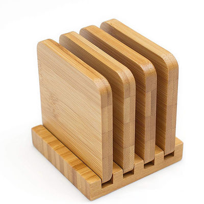 9cm Blank Bamboo Coasters Round Square Bamboo Plant Saucer European Style Mat