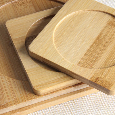 6 Pack 9cm Round Blank Bamboo Coasters Bar Home Cup Coasters