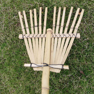 9 Tine 120cm Bamboo Rake Handmade Eco Friendly Garden Rakes Harrow