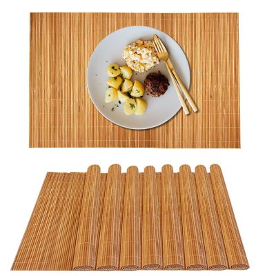 Table Coasters Kitchen Dining Stylish Bamboo Placemat Nature Bamboo Tableware Mat