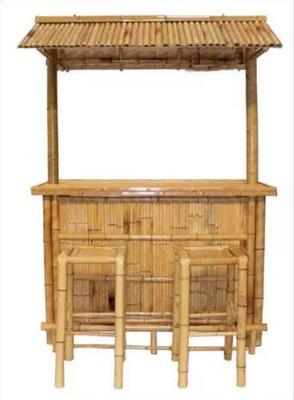 Bamboo Tiki Bar Tropical Outdoor Bar with Thatched Roof for Backyard & Parties