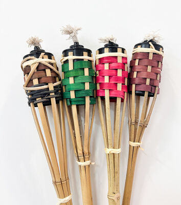Natural Bamboo Torch for Outdoor Camping, Garden Party Decor, Handmade Eco-Friendly Fire Torch