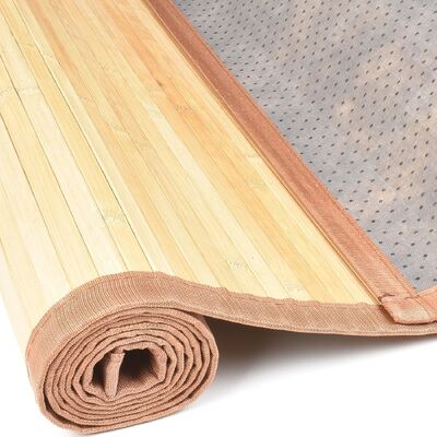 Handcrafted Bamboo Floor Mat with Durable Polyester Mix and Flat Woven Design for Living Room and Entryway