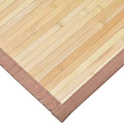 Handcrafted Bamboo Floor Mat with Durable Polyester Mix and Flat Woven Design for Living Room and Entryway
