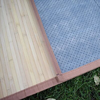 Handcrafted Bamboo Floor Mat with Durable Polyester Mix and Flat Woven Design for Living Room and Entryway