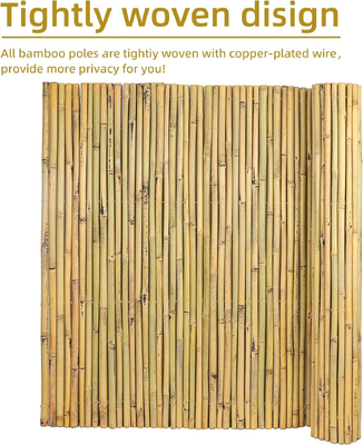 Bamboo Fencing Roll 6 ft High x 8 ft Long Natural Bamboo Privacy Fence Divider Decorative Fence for Patio Balcony Garden Border Pool